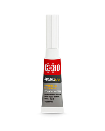 CX80 Klej cyjanoakrylowy BONDICX GEL PLASTIK METAL DREWNO 3 g