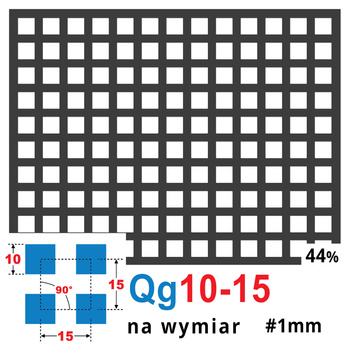 Blacha perforowana SUROWA 10X10 mm PRZERWA 5 mm Qg 10-15 - NA WYMIAR Gr. 1 mm