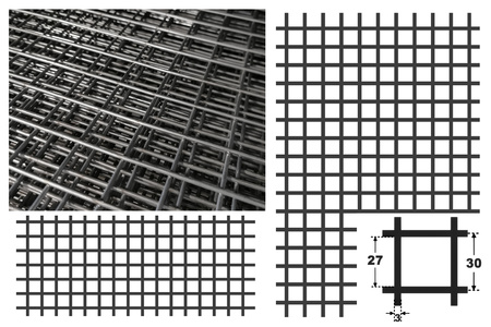 Siatka zgrzewana SUROWA 30 x 30 GR. 3 mm - NA WYMIAR