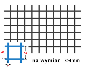 Siatka zgrzewana SUROWA 50 x 50 GR. 4 mm - NA WYMIAR