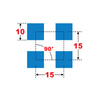 Blacha perforowana OCYNK 10X10 mm PRZERWA 5 mm 1000 x 1000 mm Qg 10-15