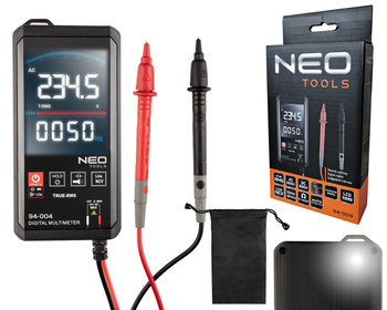 NEO Miernik multimetr cyfrowy, tester napięcia LCD 94-004