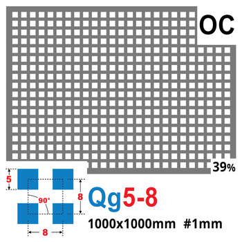 Blacha perforowana OCYNK 5X5 mm PRZERWA 3 mm 1000 x 1000 mm Qg 5-8