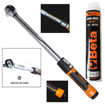 BETA Klucz dynamometryczny 1/2" 40-200 Nm ZERO-RESET 666/20