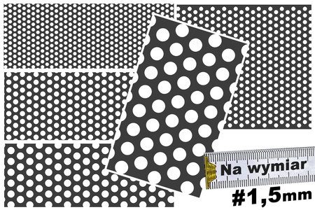 Blacha perforowana STAL SUROWA OCZKO od 3 do 12 mm Rv 4-6, 5-8, 6-9, 8-12, 10-15, 12-18 mm - DO WYBORU - NA WYMIAR Gr. 1,5 mm