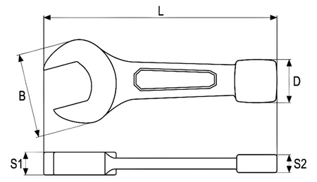 JCB KLUCZ PŁASKI DO POBIJANIA Cr-V 24 mm JCB-79124