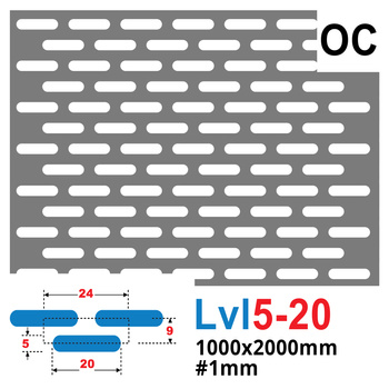 Blacha perforowana OCYNK fasolka LVL 5-20 1000 x 2000 mm GR. 1 mm