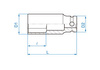 KING TONY Klucz nasadka UDAROWA DŁUGA 1/2" 6-KĄTNA 30 x 80 mm