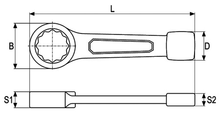 KLUCZ OCZKOWY DO POBIJANIA KUTY 17 mm JOBI EXTRA