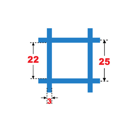 Siatka zgrzewana SUROWA 25 x 25 GR. 3 mm - NA WYMIAR