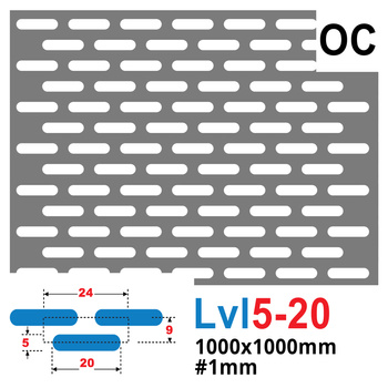 Blacha perforowana OCYNK fasolka LVL 5-20 1000 x 1000 mm GR. 1 mm