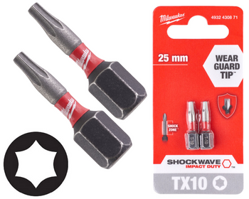 Milwaukee Bit udarowy 1/4" TORX | TX 10 x 25 mm - 2 szt.
