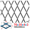 Siatka cięto-ciągniona SUROWA 76 x 35 x 4 x 3 | 1000 x 2000 mm