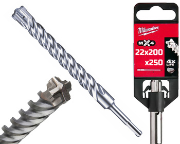 Milwaukee Wiertło do betonu SDS-Plus MX4 | 22 x 200 / 250 mm