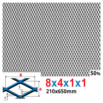 Siatka cięto-ciągniona SUROWA 8 x 4 x 1 x 1 | 350 x 2000 mm