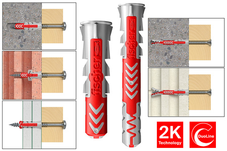 Kołki FISCHER DUOPOWER 8 x 40 S Z WKRĘTEM Op. 50 szt.