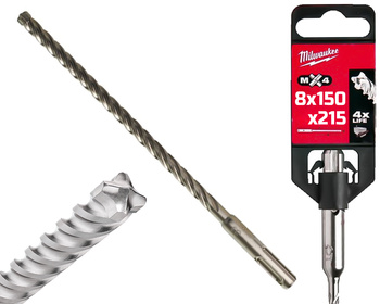 Milwaukee Wiertło do betonu SDS-Plus MX4 | 8 x 150 / 215 mm
