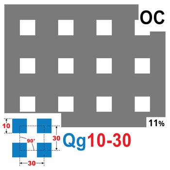 Blacha perforowana OCYNK 10X10 mm PRZERWA 20 mm 200 x 200 mm Qg 10-30