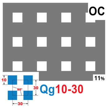 Blacha perforowana OCYNK 10X10 mm PRZERWA 20 mm 200 x 200 mm Qg 10-30 Gr. 1 mm
