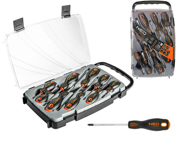 NEO Zestaw wkrętaków, śrubokrętów krzyżowych i płaskich 9 el. 04-208