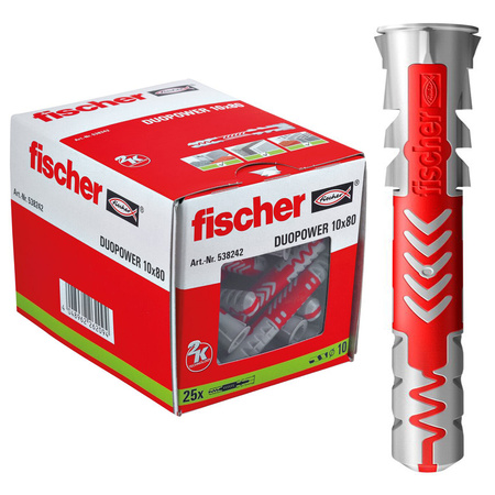 Kołki FISCHER DUOPOWER Koszulka 10 x 80 mm Op. 25 szt.