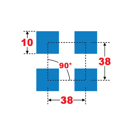 Blacha perforowana SUROWA 10X10 mm PRZERWA 28 mm 1000 x 500 mm Qg 10-38 Gr. 1 mm