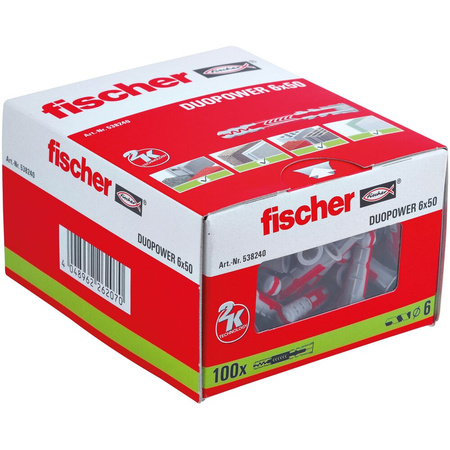 Kołki FISCHER DUOPOWER Koszulka 6 x 50 mm Op. 100 szt.