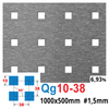 Blacha perforowana SUROWA 10X10 mm PRZERWA 28 mm 1000 x 500 mm Qg 10-38 Gr. 1,5 mm