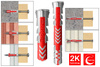 Kołki FISCHER DUOPOWER 8 x 40 S Z WKRĘTEM Op. 50 szt.