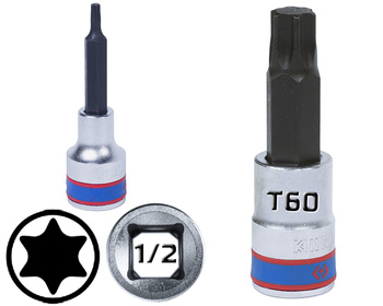 KING TONY Klucz nasadka 1/2" DŁUGA BIT TORX T 60 x 80 mm