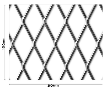 Siatka cięto-ciągniona SUROWA 76 x 35 x 4 x 2 | 1000 x 2000 mm