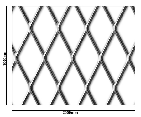 Siatka cięto-ciągniona SUROWA 76 x 35 x 4 x 3 | 1000 x 2000 mm