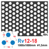 Blacha perforowana SUROWA OCZKO 12 mm PRZERWA 6 mm 1000 x 1000 mm Rv 12-18 Gr. 1,5 mm