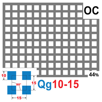 Blacha perforowana OCYNK 10X10 mm PRZERWA 5 mm 200 x 200 mm Qg 10-15