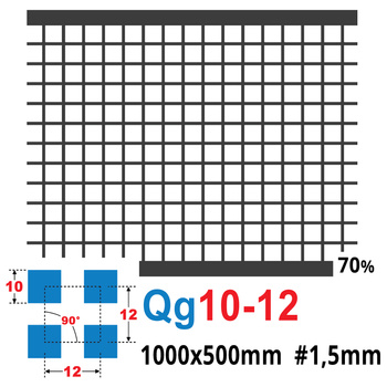 Blacha perforowana SUROWA 10X10 mm PRZERWA 2 mm 1000 x 500 mm Qg 10-12 Gr. 1,5 mm