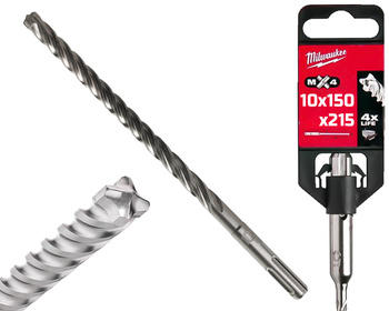 Milwaukee Wiertło do betonu SDS-Plus MX4 | 10 x 150 / 215 mm