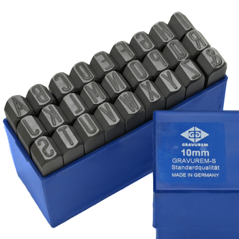 Znaczniki, numeratory LITEROWE A-Z+& GRAVUREM-S | 10 MM