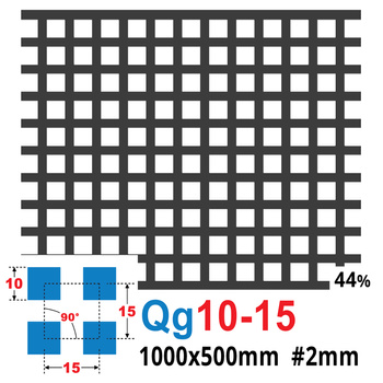 Blacha perforowana SUROWA 10X10 mm PRZERWA 5 mm 1000 x 500 mm Qg 10-15 Gr. 2 mm