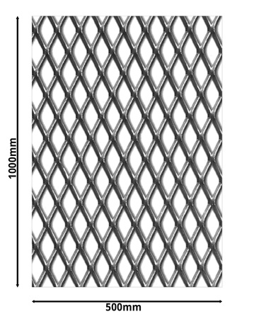 Siatka cięto-ciągniona SUROWA 20 x 10 x 2 x 1,5 | 1000 x 500 mm
