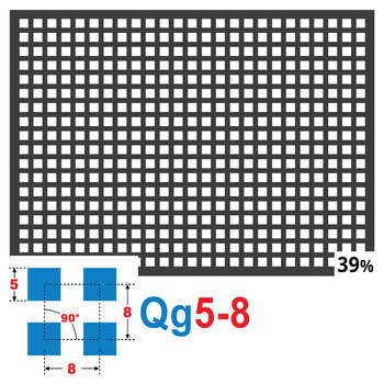 Blacha perforowana SUROWA 5X5 mm PRZERWA 3 mm 200 x 200 mm Qg 5-8 Gr. 1,5 mm