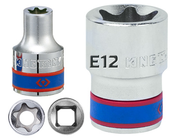 KING TONY Klucz nasadka 1/2" KRÓTKA GWIAZDKOWA E12 x 37 mm