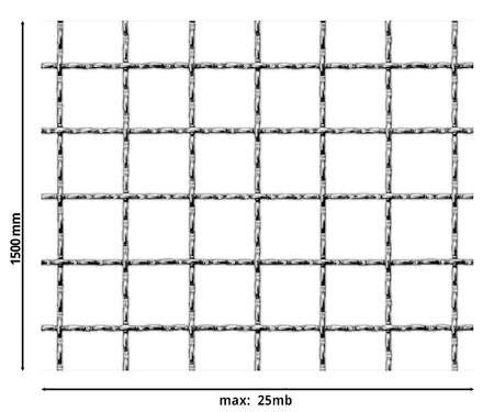 Siatka karbowana SUROWA 20 x 20 x 2,5 mm 1500 mm 