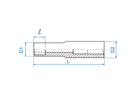 KING TONY Klucz nasadka 1/4" DŁUGA GWIAZDKOWA E5 x 50 mm