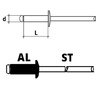 Nit zrywalny aluminiowo/stalowy AL/ST | 3 x 10 - 100 szt.