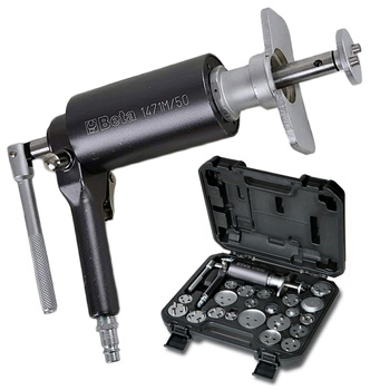 BETA Przyrząd pneumatyczny do obracania i cofania tłoczków zacisków hamulcowych 1471M/50 Z AKCESORIAMI 23 EL. W WALIZCE