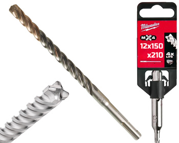 Milwaukee Wiertło do betonu SDS-Plus MX4 | 12 x 150 / 210 mm