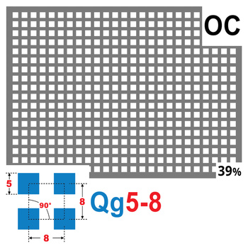 Blacha perforowana OCYNK 5X5 mm PRZERWA 3 mm ok. 200 x 200 mm Qg 5-8