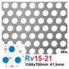 Blacha perforowana SUROWA OCZKO 15 mm PRZERWA 6 mm 1500 x 700 mm Rv 15-21 Gr. 1,5 mm