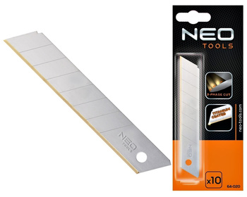 NEO OSTRZA ŁAMANE WYMIENNE TYTANOWE 18 mm 10 SZT. 64-020