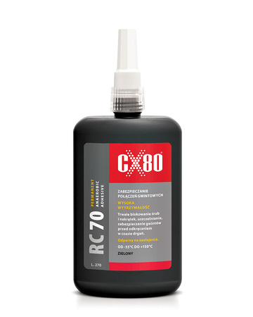 CX80 Klej anaerobowy RC 70 do gwintów, METALU - DUŻA SIŁA ŁĄCZENIA - 250 ml